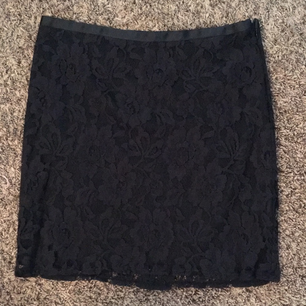 Black, lacy floral skirt